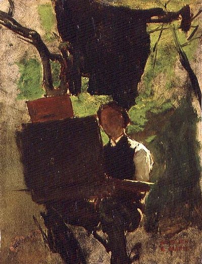 Kunstenaar aan het werk door Jacob Henricus or Hendricus Maris