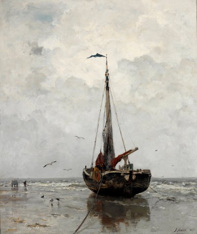 Vissersboot door Jacob Henricus or Hendricus Maris