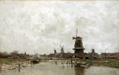 De vijf molens, 1878 door Jacob Henricus or Hendricus Maris