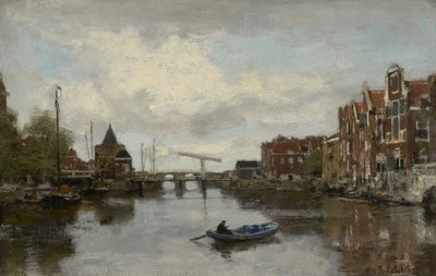 Gezicht op een Nederlandse stad, 1873 door Jacob Henricus or Hendricus Maris