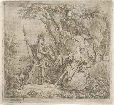 Venus tracht Adonis te weerhouden van de jacht door Jacob Herreyns (I)