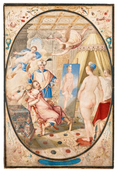 Apelles schildert Campaspe, de minnares van Alexander de Grote door Jacob Hoefnagel