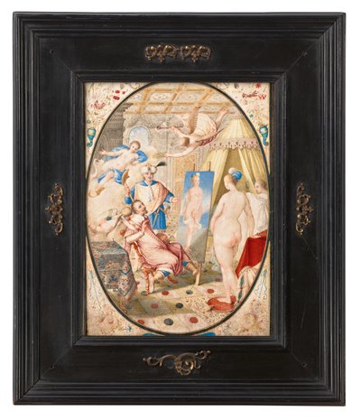 Apelles schildert Campaspe, de minnares van Alexander de Grote door Jacob Hoefnagel