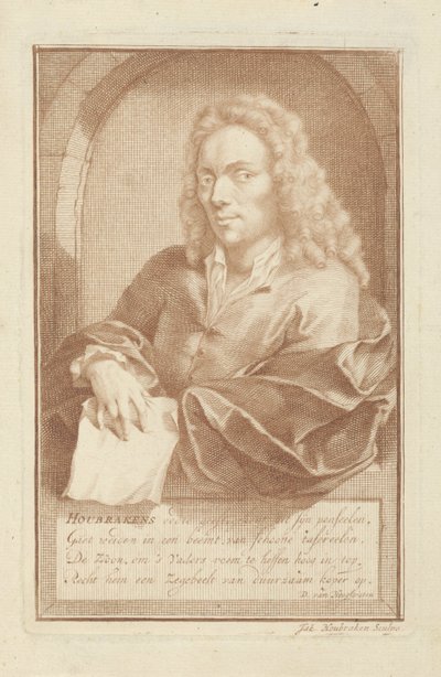 Portret van Arnold Houbraken door Jacob Houbraken