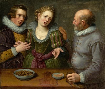 Een allegorie van ongelijke liefde, circa 1620s door Jacob II de Gheyn