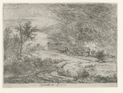 Landschap met een boerderij door Jacob van Ruisdael