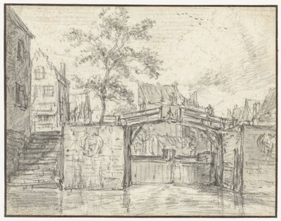 De Oude Haarlemmersluis op de Martelaarsgracht, Amsterdam door Jacob van Ruisdael