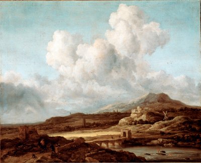 De zonnestraal. Schilderij door Jacob Isaakszoon van Ruisdael door Jacob van Ruisdael