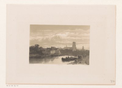 Gezicht op haven en dijk door Jacob Jan van der Maaten