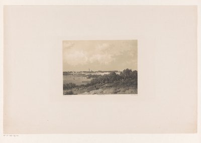 Landschap met dorp aan de horizon door Jacob Jan van der Maaten