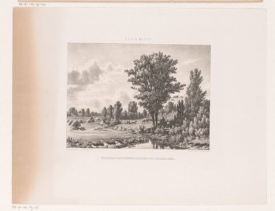 Landschap met koeien en rustende herder door Jacob Jan van der Maaten