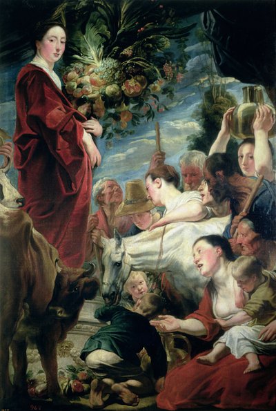 Een Offer aan Ceres, Godin van de Oogst door Jacob Jordaens