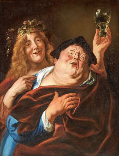 Bacchus en een volgeling, na 1645 door Jacob Jordaens
