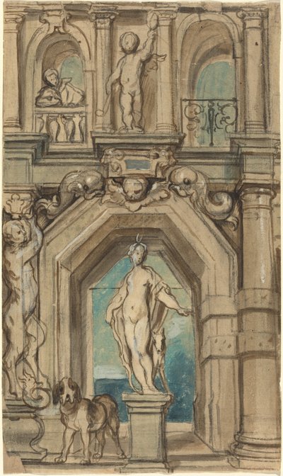 Ontwerp voor een Muurdecoratie door Jacob Jordaens