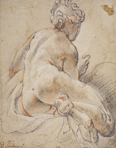 Vrouwelijk naakt, op de rug gezien door Jacob Jordaens