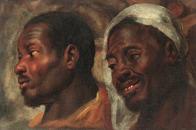 Hoofdstudies van twee Afrikaanse mannen door Jacob Jordaens