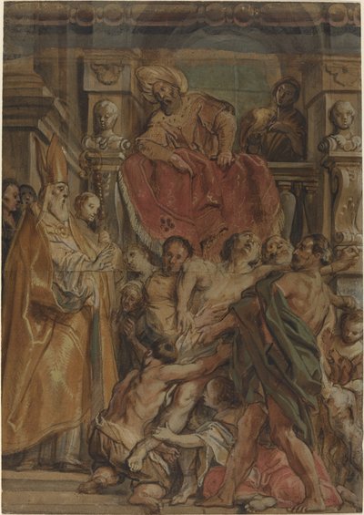Sint Maarten van Tours Geneest de Dienaar van Tetrodius door Jacob Jordaens