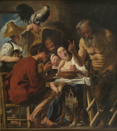 Satyr en boerenfamilie door Jacob Jordaens