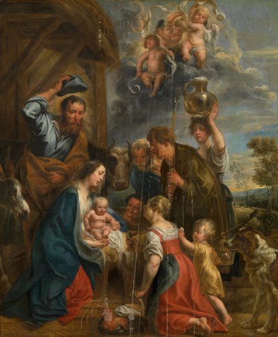 De Aanbidding der Herders door Jacob Jordaens