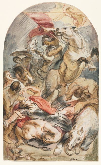De Bekering van Saul met Ruiter en Banier, ca. 1645-1647 door Jacob Jordaens