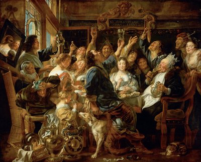 Het feest van de bonenkoning door Jacob Jordaens