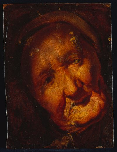 Het hoofd van een oude vrouw - Een schets door Jacob Jordaens