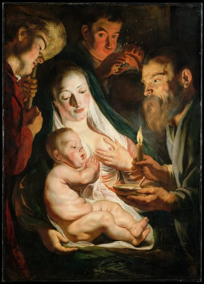 De Heilige Familie met herders, 1616 door Jacob Jordaens