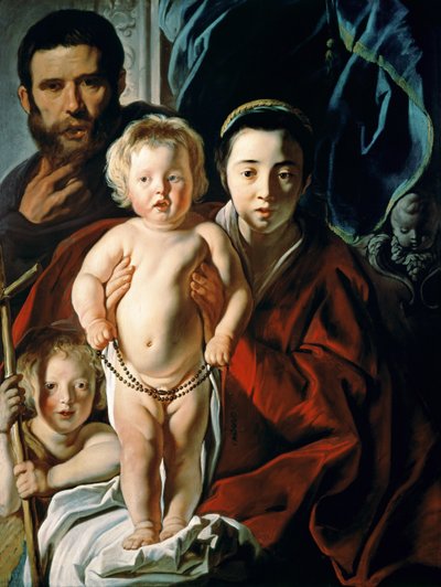 De Heilige Familie met Johannes de Doper door Jacob Jordaens
