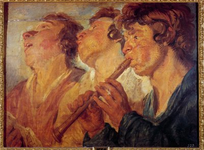 Drie reizende muzikanten door Jacob Jordaens