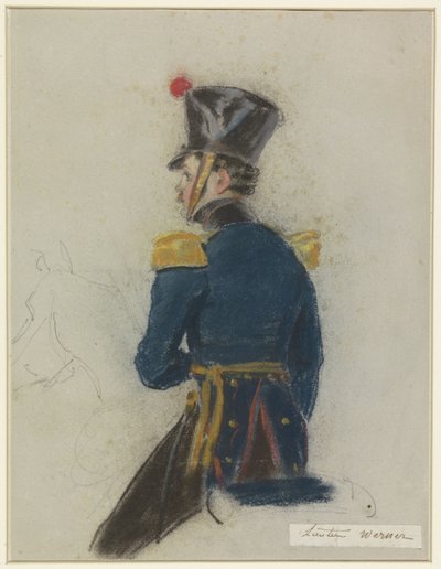 Portret van luitenant Werner, te paard door Jacob Joseph Eeckhout
