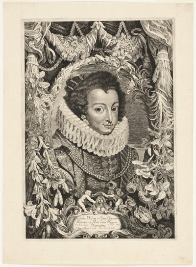 Elisabeth van Bourbon, koningin van Spanje, plaat 13 uit Duces Burgundiae (Hertogen van Bourgondië) door Jacob Louys