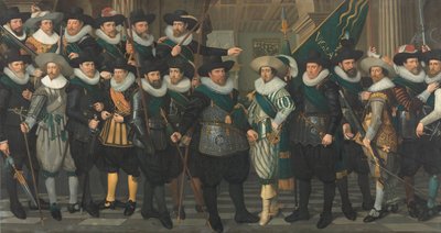 Schutters van het gezelschap van kapitein Jacob Pieterszn Hooghkamer en luitenant Pieter Jacobszn van Rijn door Jacob Lyon