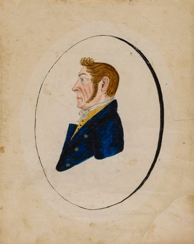 Portret van Adam Musser, ca. 1822 door Jacob Maentel