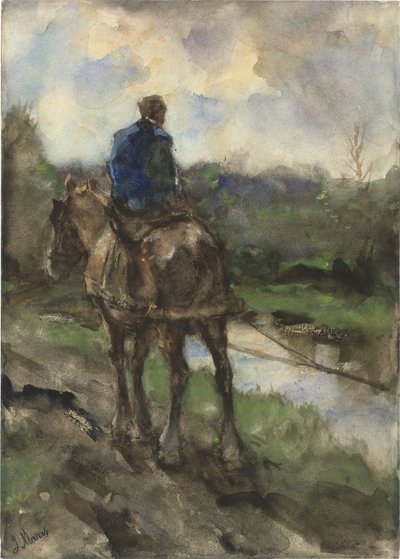 Jager te paard op het jaagpad door Jacob Maris