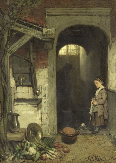 Kleine binnenplaats door Jacob Maris