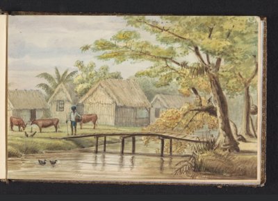 Slavenwoningen op de koffieplantage Sorgvliet door Jacob Marius Adriaan Martini van Geffen