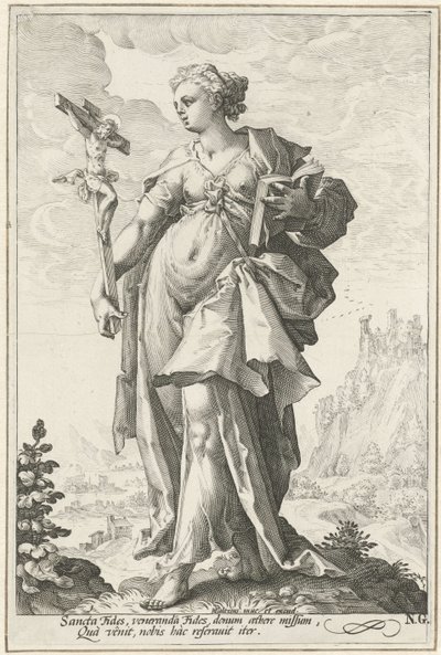 Geloof (Fides) door Jacob Matham (attributed to)