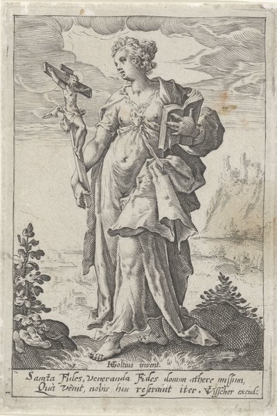 Geloof (Fides) door Jacob Matham (attributed to)