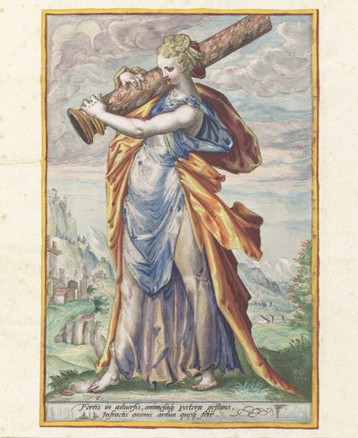 Kracht door Jacob Matham (attributed to)