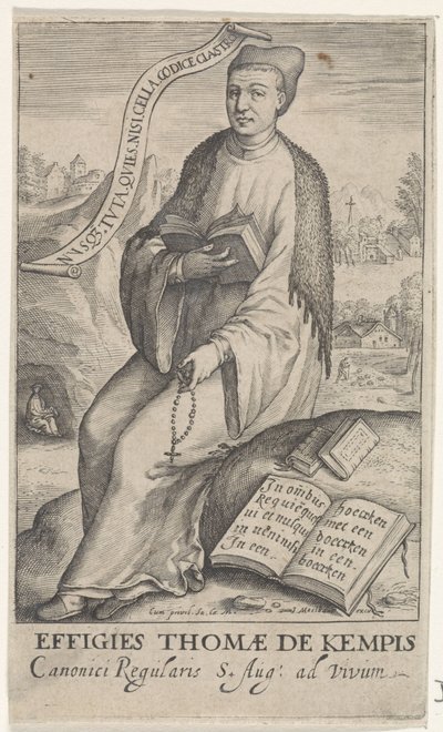 Portret van Thomas à Kempis door Jacob Matham (attributed to)
