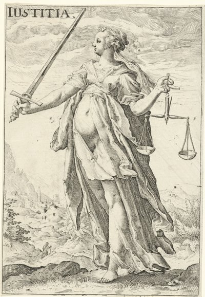 Rechtvaardigheid door Jacob Matham (attributed to)
