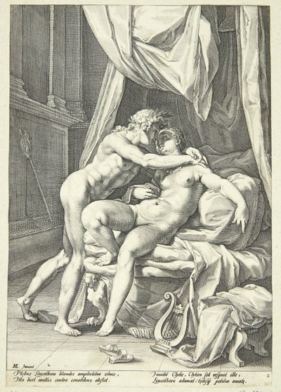 Apollo en Leukothea door Jacob Matham