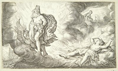 De geboorte van Bacchus door Jacob Matham