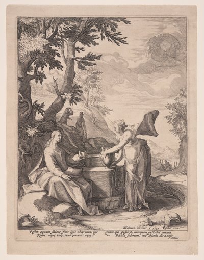 Christus en de vrouw van Samaria door Jacob Matham