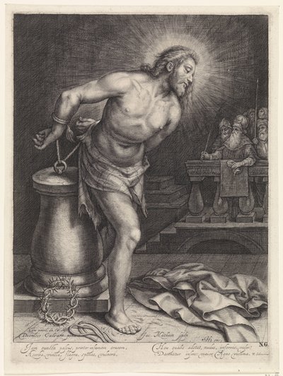 Christus aan de geselpaal door Jacob Matham