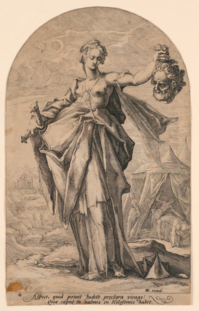 Judith, uit de serie "Helden van het Oude Testament" door Jacob Matham