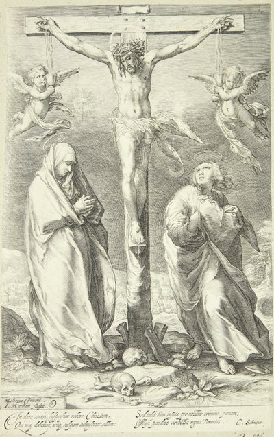 Christus aan het kruis door Jacob Matham