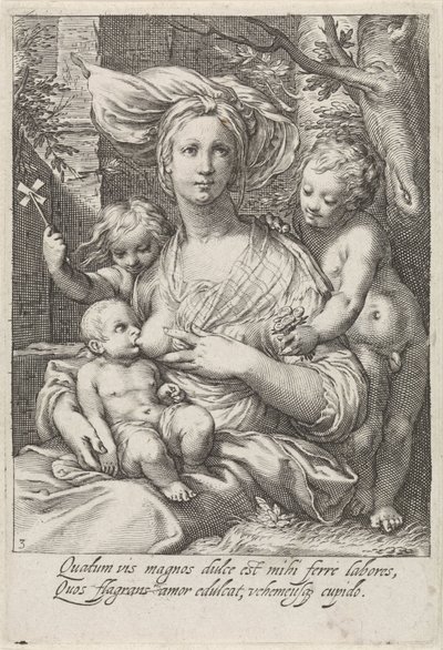 Liefde (Caritas) door Jacob Matham