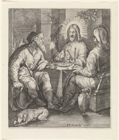 Maaltijd in Emmaüs door Jacob Matham