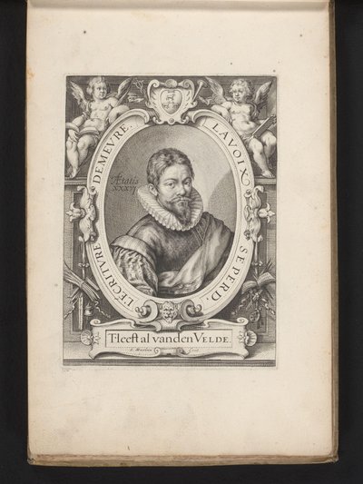 Portret van Jan van den Velde op 36-jarige leeftijd door Jacob Matham